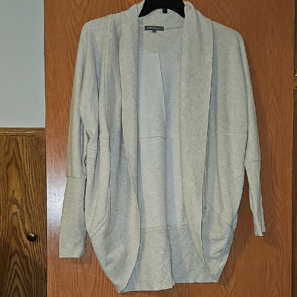 Chic Light Gray Open Front Cardigan